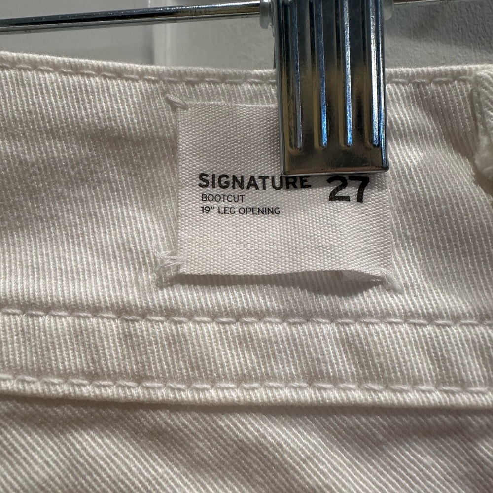 NWT Hudson Signature 19” Leg White Bootcut 98% Cotton Denim Jeans Size 27 - Picture 5 of 11
